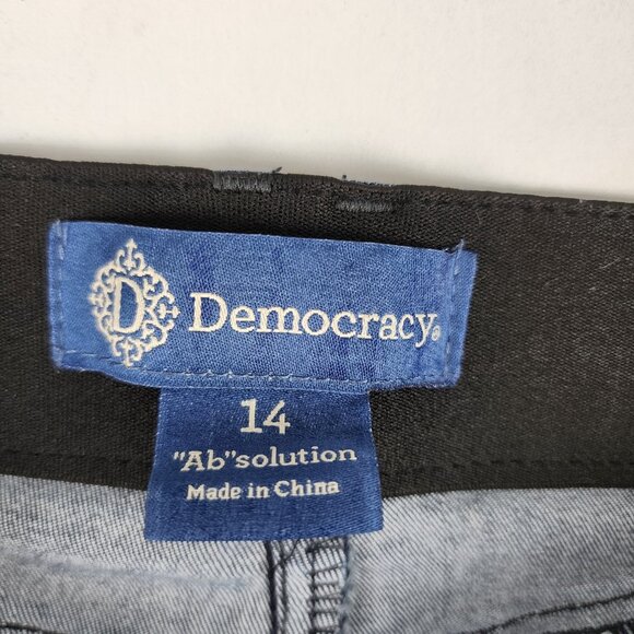 Democracy Jeans Women 14 Blue AB Solution Vintage Stretch Distressed Denim 32x30 - Picture 4 of 11